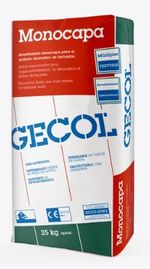 Mortero monocapa semi aligerado de Gecol. Saco 25 kg